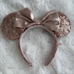 ローズゴールド ミ二ー スパンコール耳カチューシャ