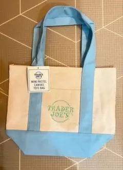 TRADER JOE'S トートバッグ クリーム 水色