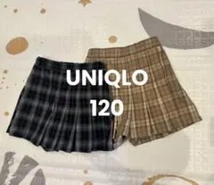 UNIQLO 120センチ　チェック柄スコート2枚セット
