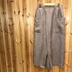 【イノウェーブ】ロングスカート　ポケット付　綺麗め　オフィス　麻混　ベージュ系のサムネイル