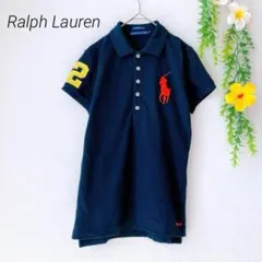 刺繍 ポロラルフローレン （Ｌ）スキニーポロ ビックポニー ネイビー