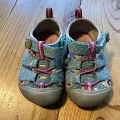 KEEN ベビーサンダル 水色　ピンク　水玉　ドット　12.5