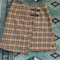 お値下げ　美品　チェックスカート、茶系、