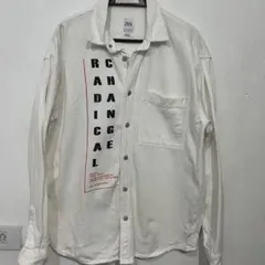 ZARA ホワイト 長袖シャツ M