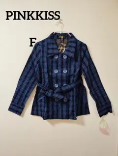 PINKKISS【未使用】ネイビーと青のチェックジャケット　タグ付き　Y2K