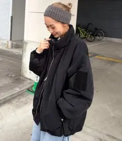 パルクロ限定　PON企画　中綿スタンドカラージャケット　ブラック