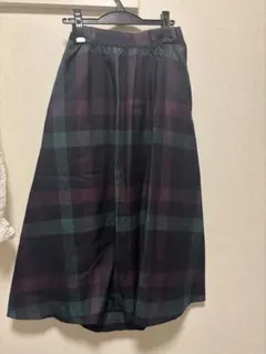 OLIVE des OLIVE チェック フレア ロングスカート