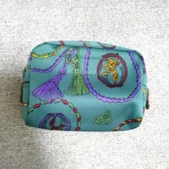 美品　CHARLES JOURDAN ポーチ グリーン タッセル柄のサムネイル