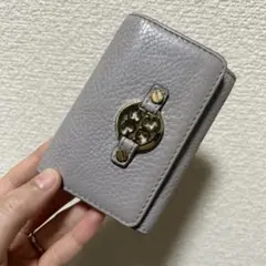 トリーバーチ　グレー レザー キーケース