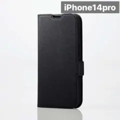 新品未開封 iPhone 14 pro 手帳型 ケース レザー ブラック A49