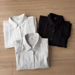 y*a様 UNIQLO 長袖シャツ 3色セット S 黒・白・グレー