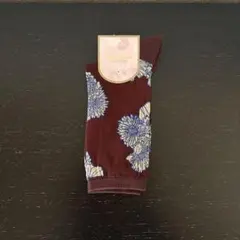 ポールアンドジョー　靴下　23〜25 ブラウン　ボルドー　フラワー