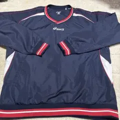 早い者勝ち　バスケ　トップス　asics ウォームアップウェア ネイビー