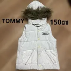 TOMMY フード付きホワイトダウンベスト