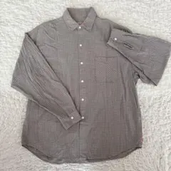 《HINSON》長袖シャツ チェック柄 グレー メンズ M