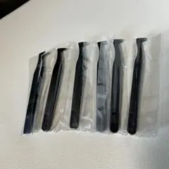 黒いプラスチック製ピンセット 6本入り