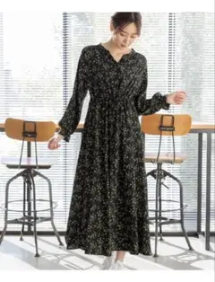 GLOBAL WORK さらさらリラックスワンピース　小花柄