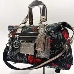 コーチ ポピー 2way ショルダーバッグ ハンド グラフィティ キャンバスのサムネイル