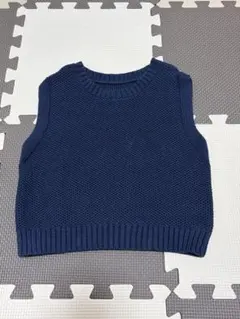 ユニクロ ベビー ニットベスト ネイビー 90 ニット ベスト 秋 冬