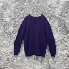 Vintage ヴィンテージ（F）ニットセーター Vネック 薄手 パープルのサムネイル