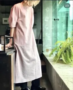 極美品【ロクROKU】コットンBLC チュニック ワンピース パープル 