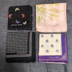 HANAEMORI/BURBERRY/Christian Dior ハンカチ4枚