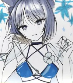 原画】手描き アナログ オリジナルイラスト 大色紙 No.89 - メルカリ