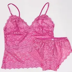 DHC フラワーレース キャミソール・ショーツ セットアップ Mサイズ ピンク