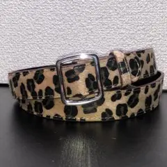 ベルト ヒョウ柄 ベージュ 全長100.5cm 幅2.8cm レオパード 豹柄