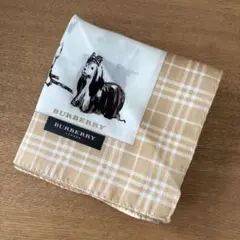 BURBERRY　バーバリー　ハンカチ　希少　レア　わんちゃん　犬柄　チェック柄