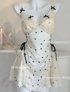 SHEIN 胸当て付き レースキャミワンピース
