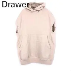 ドゥロワー Drawer フード付きベスト 12Gウールカシミヤ ベージュ系のサムネイル