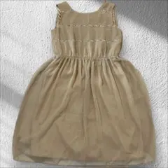 ROPE' ロペ ビジュー付き シフォンワンピース ノースリーブ 38号 M