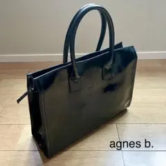 agnes b. アニエスベー トートバッグ エナメル調 ブラックのサムネイル
