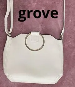 grove ショルダーバッグ ホワイト ゴールドリング ミニバッグ レディース