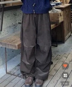 新品ユニセックス ストリングカジュアルパンツ nugu アイボリー