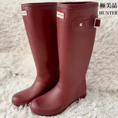 極美品✨HUNTER24cmハンター オリジナルツアートールレインブーツ レッド