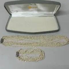 淡水パールネックレス＆ブレスレット　セット 26151