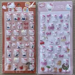 新品未開封❣️サンリオ　ハローキティ3Dぷくぷくシール 二枚セット空洞タイプ
