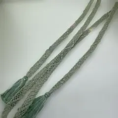 帯締め グリーン系 房付き 手組紐