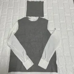 ［LAGUNAMOON/ラグナムーン］グレー ベスト シャツ　マフラー付き
