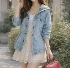 CECIL McBEE デニムジャケット サイズ150 フード付き