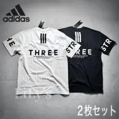 【Ｌサイズ】25新作　adidas Tシャツ　2枚セット　白黒　ルーズフィット