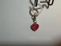 ピンク ハート型 クリスタルチャーム