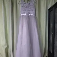 グレー レース チュール 発表会ードレス