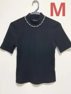 INGNI イング　ビジュー　ボトルネック　トップス　M ブラック