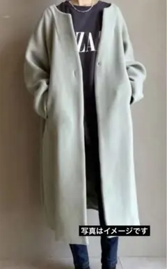 未使用　cynical ノーカラーコクーンロングコート　Bellandi