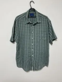 TOWNCRAFT 半袖チェックシャツ グリーン系 XL