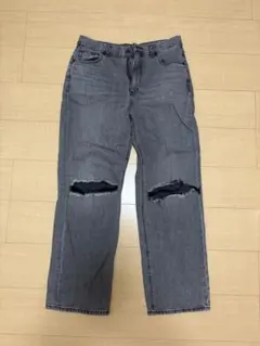 GU ダメージデニム ストレートデニム　グレー XL