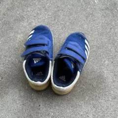 adidas キッズ スニーカー ブルー ベルクロ
